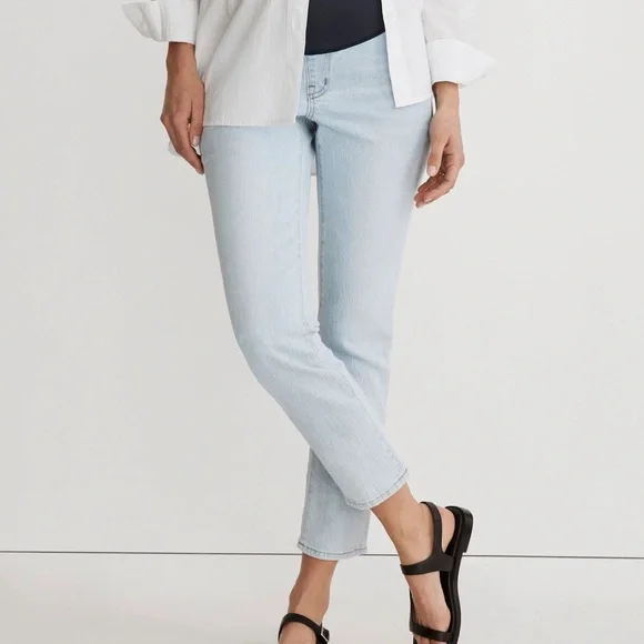 Madewell Maternity Over-the-Belly Perfect Vintage Jeans in Delora Wash NWT - Picture 2 of 9